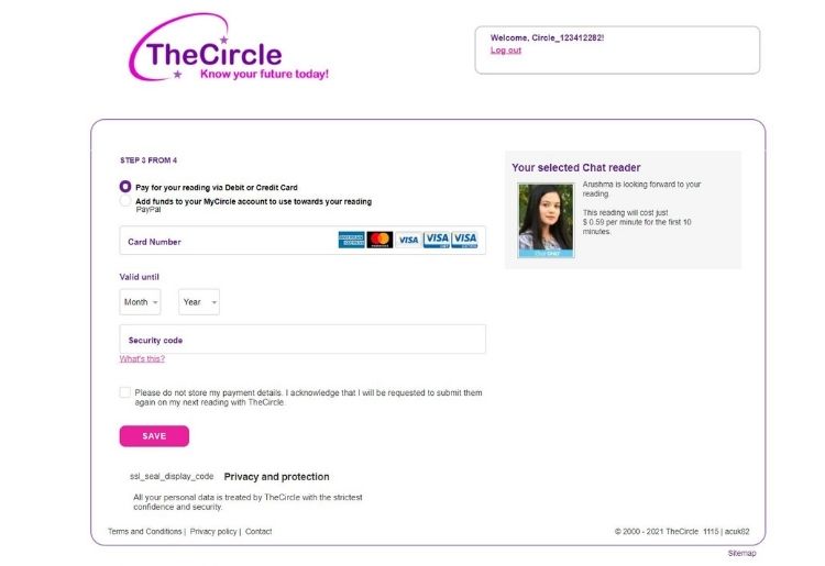 TheCircle Payment page